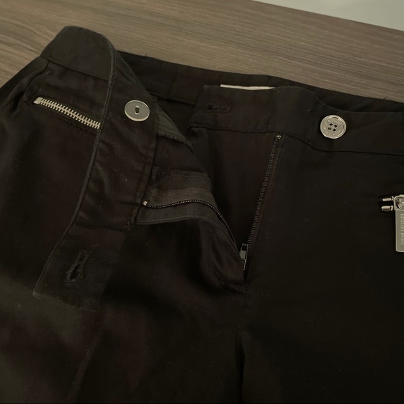 MICHAEL Michael Kors Black Straight Leg Ankle Silver Zippered Staple Pants - Picture 6 of 12